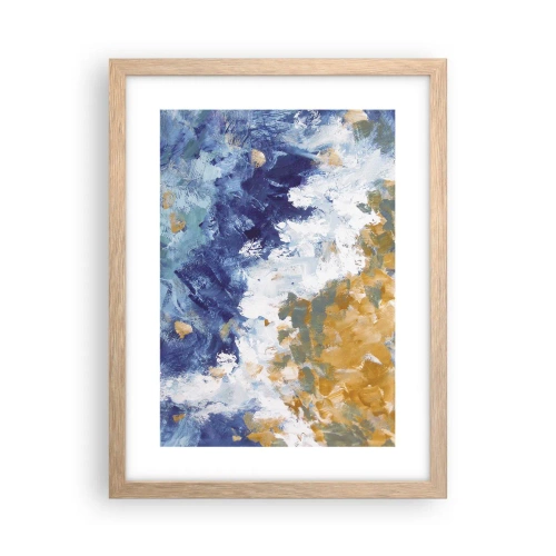 Plakat i ramme af lyst egetræ - Elementernes dans - 30x40 cm