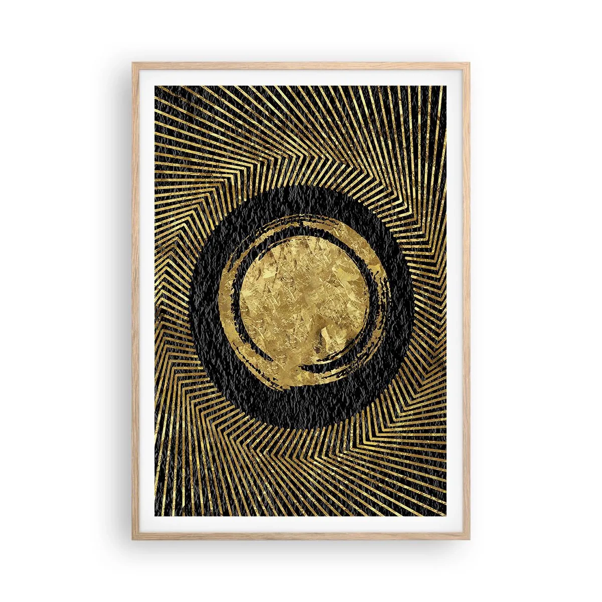 Plakat i ramme af lyst egetræ - Glamour-komposition - 70x100 cm