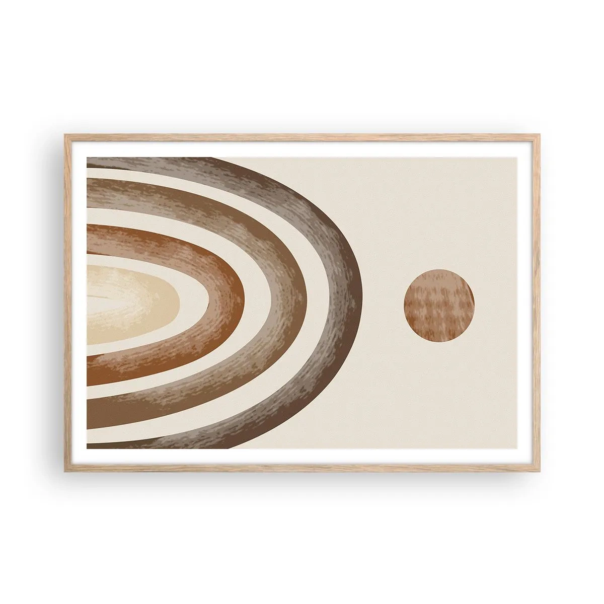 Plakat i ramme af lyst egetræ - I en galakse langt, langt væk - 100x70 cm