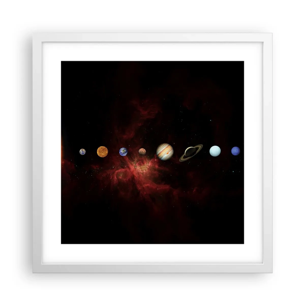 Plakat i hvid ramme - Vores nabolag - 40x40 cm