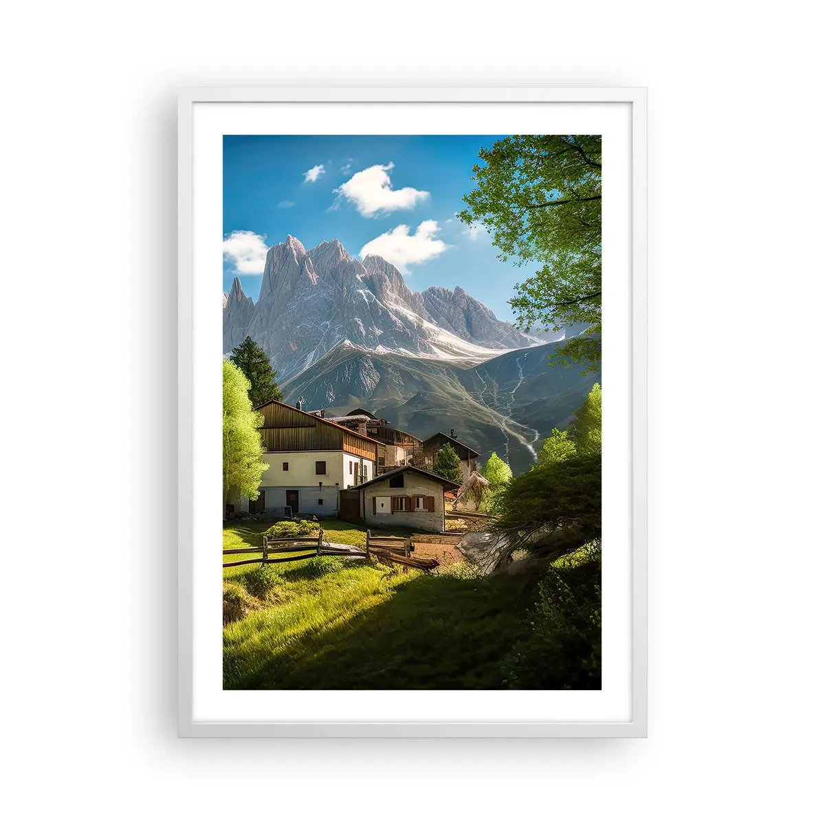 Plakat i hvid ramme - Alpeidyl - 50x70 cm