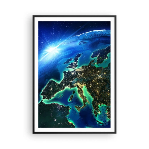 Plakat i sort ramme - Et funklende Europa - 70x100 cm