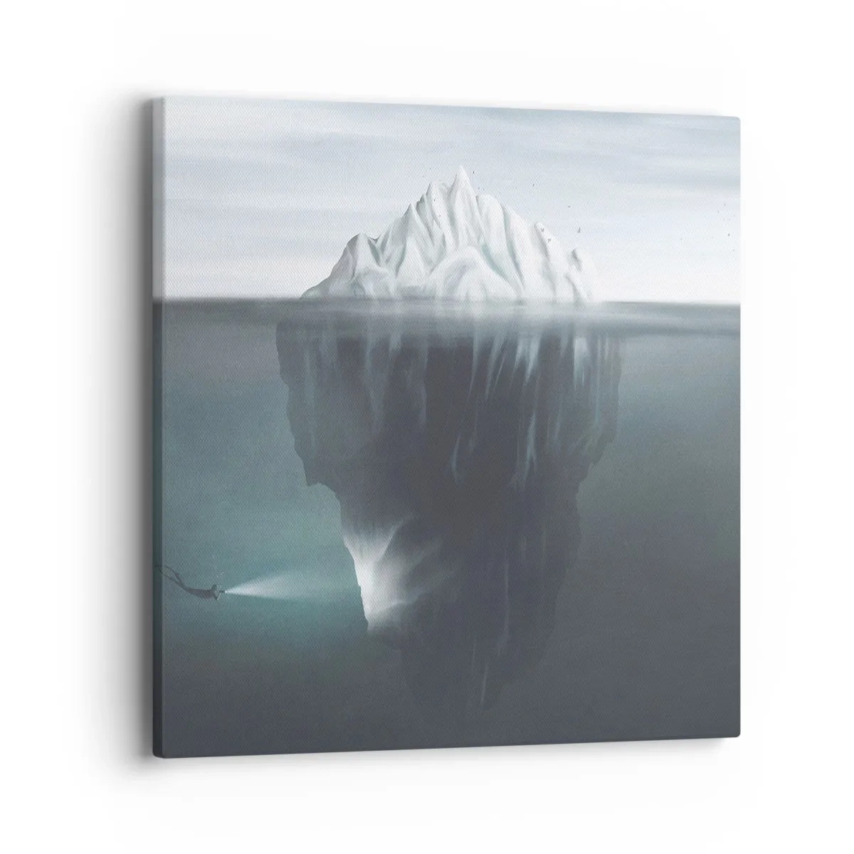 Lærredstryk - Billede på lærred - Undervands-mysterium - 40x40 cm