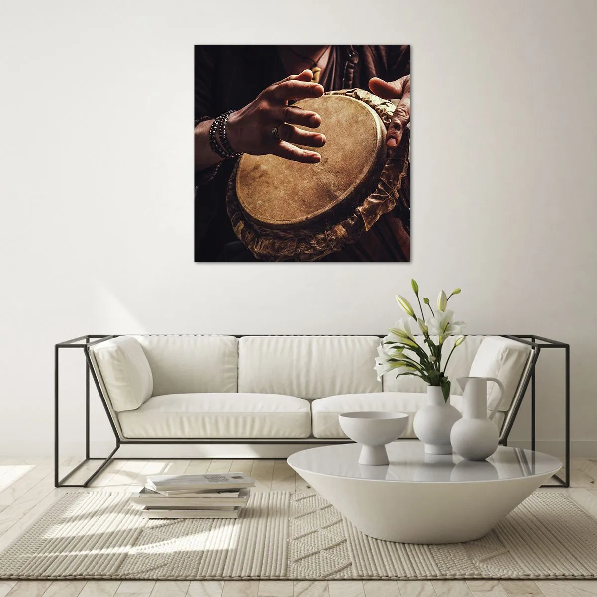 Billede på glas - I hjertets rytme - 70x70 cm