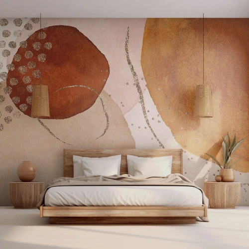 Fototapet Selvklæbende Deluxe Sticker - Rundhed og bevægelse - Abstraktion, Stykke, Moderne mønster - 450x315 cm