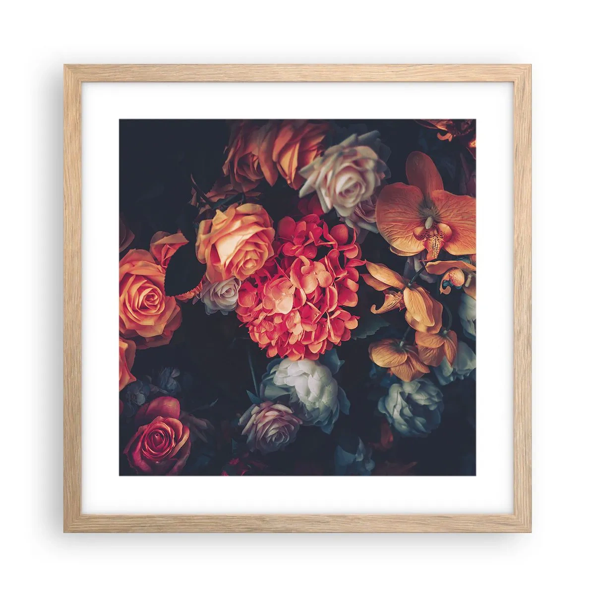 Plakat i ramme af lyst egetræ - Ligesom de hollandske mestre - 40x40 cm