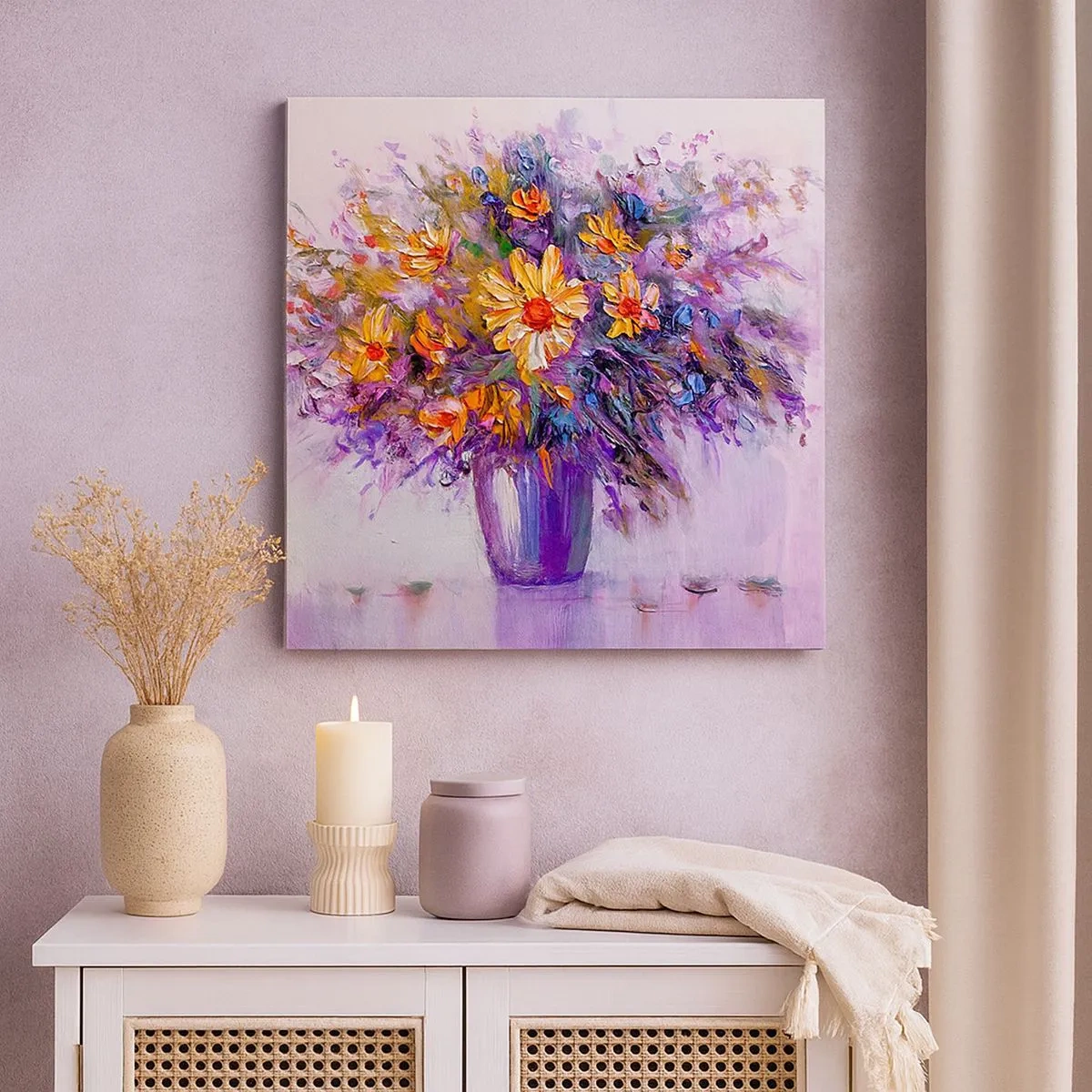 Lærredstryk - Billede på lærred - Dufter sødt, ser sødt ud - 30x30 cm