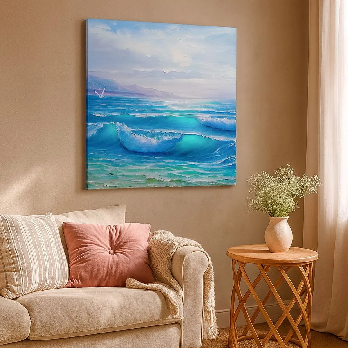 Lærredstryk - Billede på lærred - Giver trøst - 30x30 cm