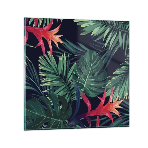 Billede på glas - Brænd i grønt - 70x70 cm