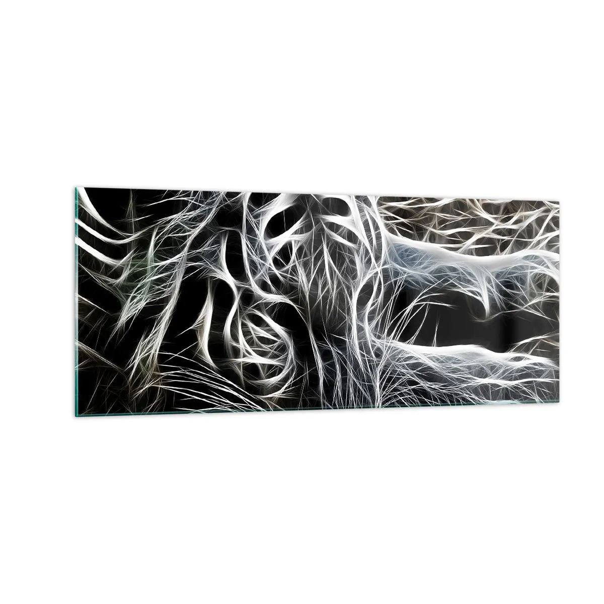Billede på glas - En undersøgelse af kattens lethed - 100x40 cm
