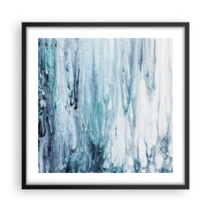 Plakat i sort ramme - Blå istapper - 50x50 cm