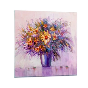 Billede på glas - Dufter sødt, ser sødt ud - 30x30 cm