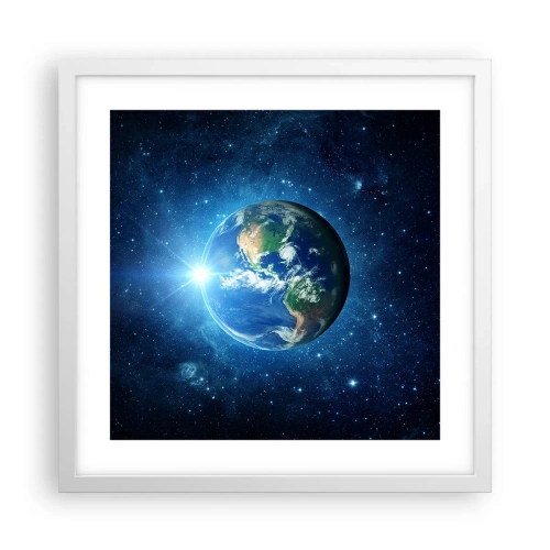 Plakat i hvid ramme - Vi er i himlen - 40x40 cm