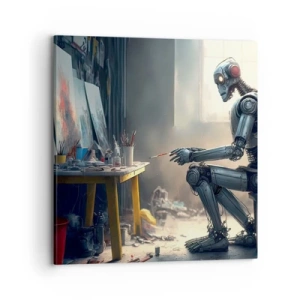 Lærredstryk - Billede på lærred - Den skabende handling - 70x70 cm