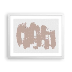 Plakat i hvid ramme - Abstraktion i sart rosa - 50x40 cm