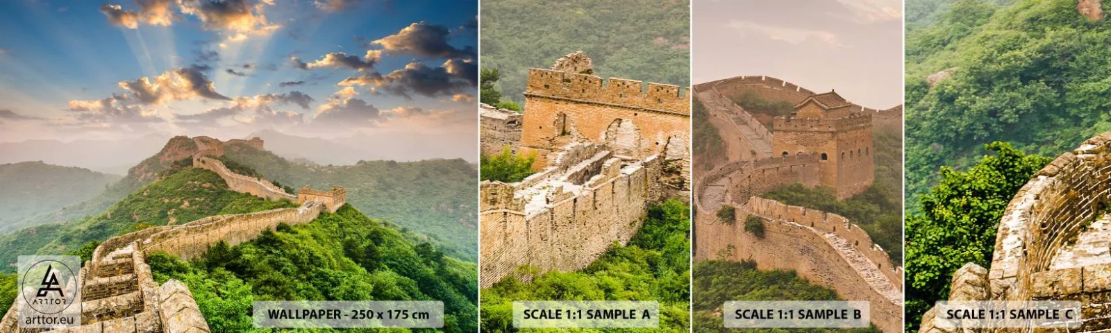 Fototapet Prøve Standard Eco - Uforanderlig storhed - Landskab, Den kinesiske mur, Asien - 100x30 cm