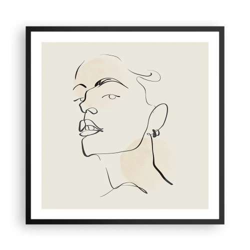 Plakat i sort ramme - Et stolt blik - 60x60 cm