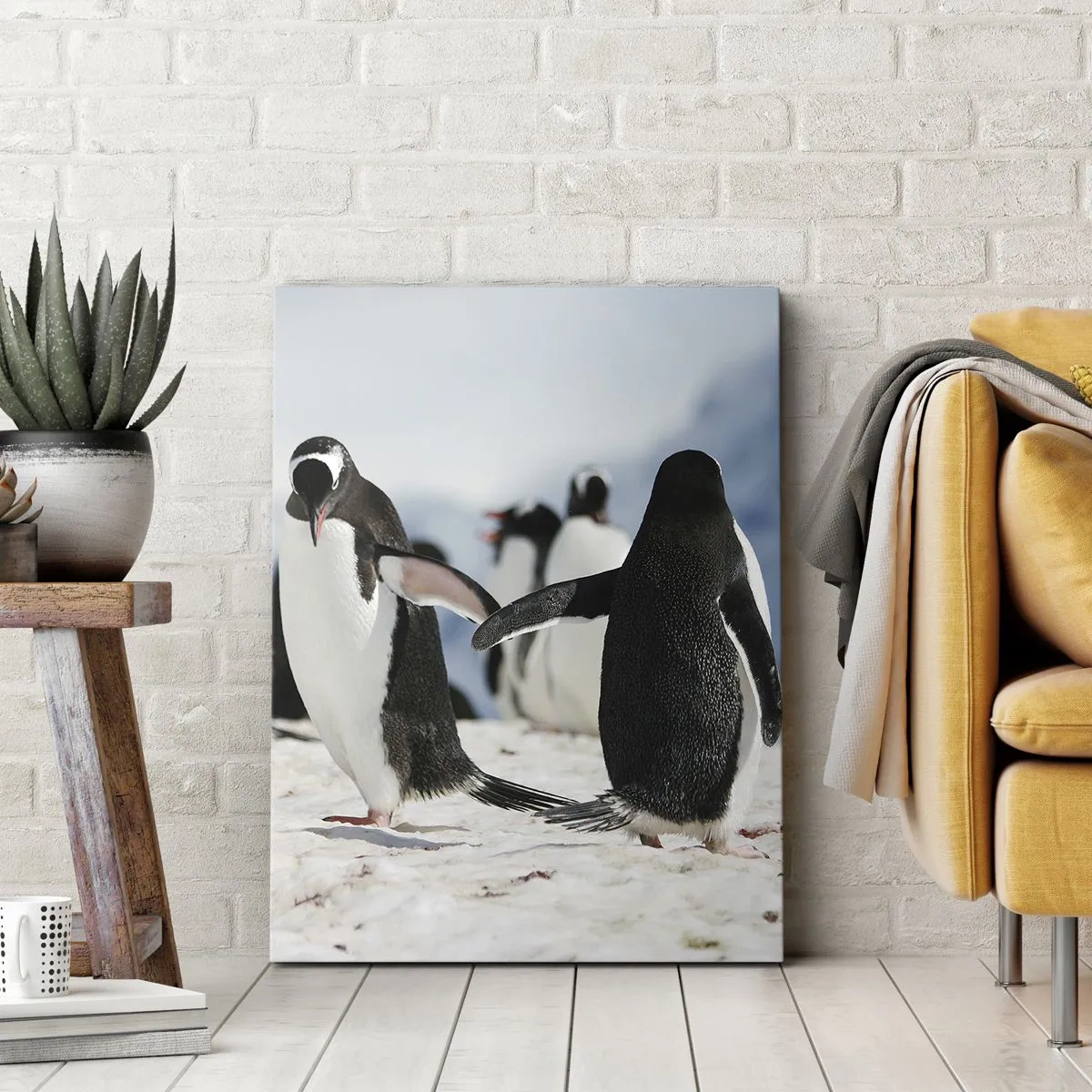 Lærredstryk - Billede på lærred - Danser i sneen - 45x80 cm