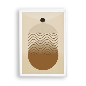 Plakat i hvid ramme - Om geometriske figurers oprindelse - 70x100 cm