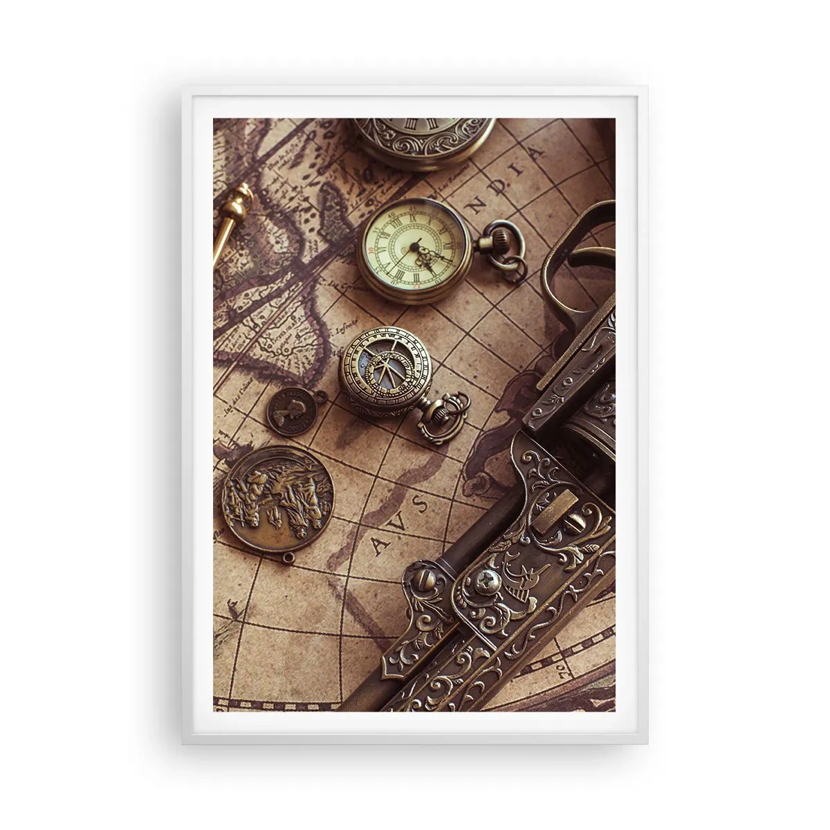 Plakat i hvid ramme - Opkald til eventyr - 70x100 cm