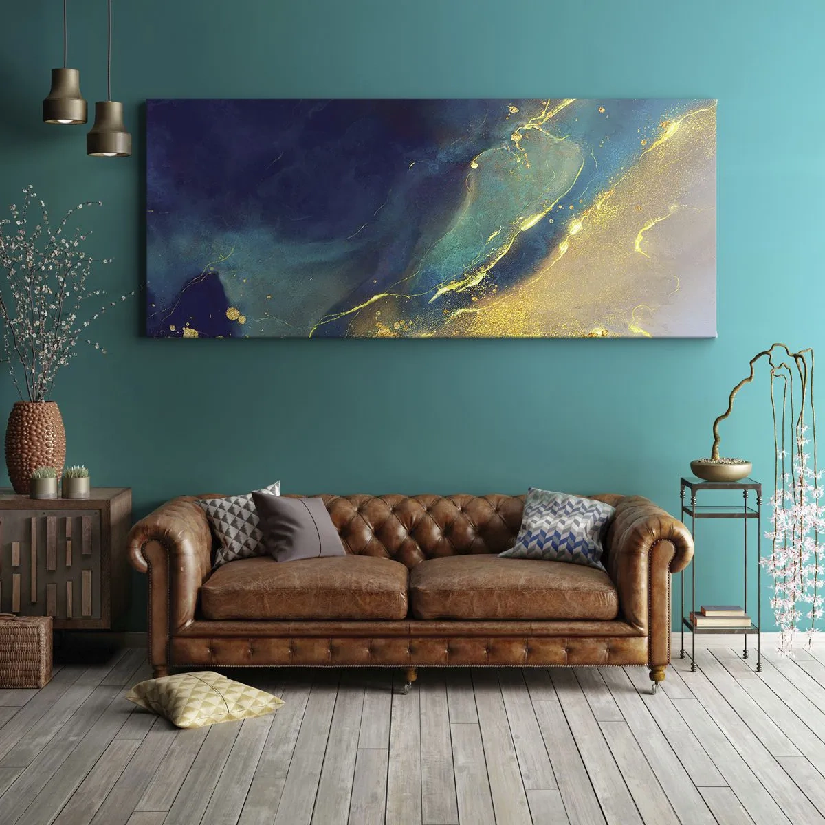 Lærredstryk - Billede på lærred - Gylden marsk - 120x50 cm