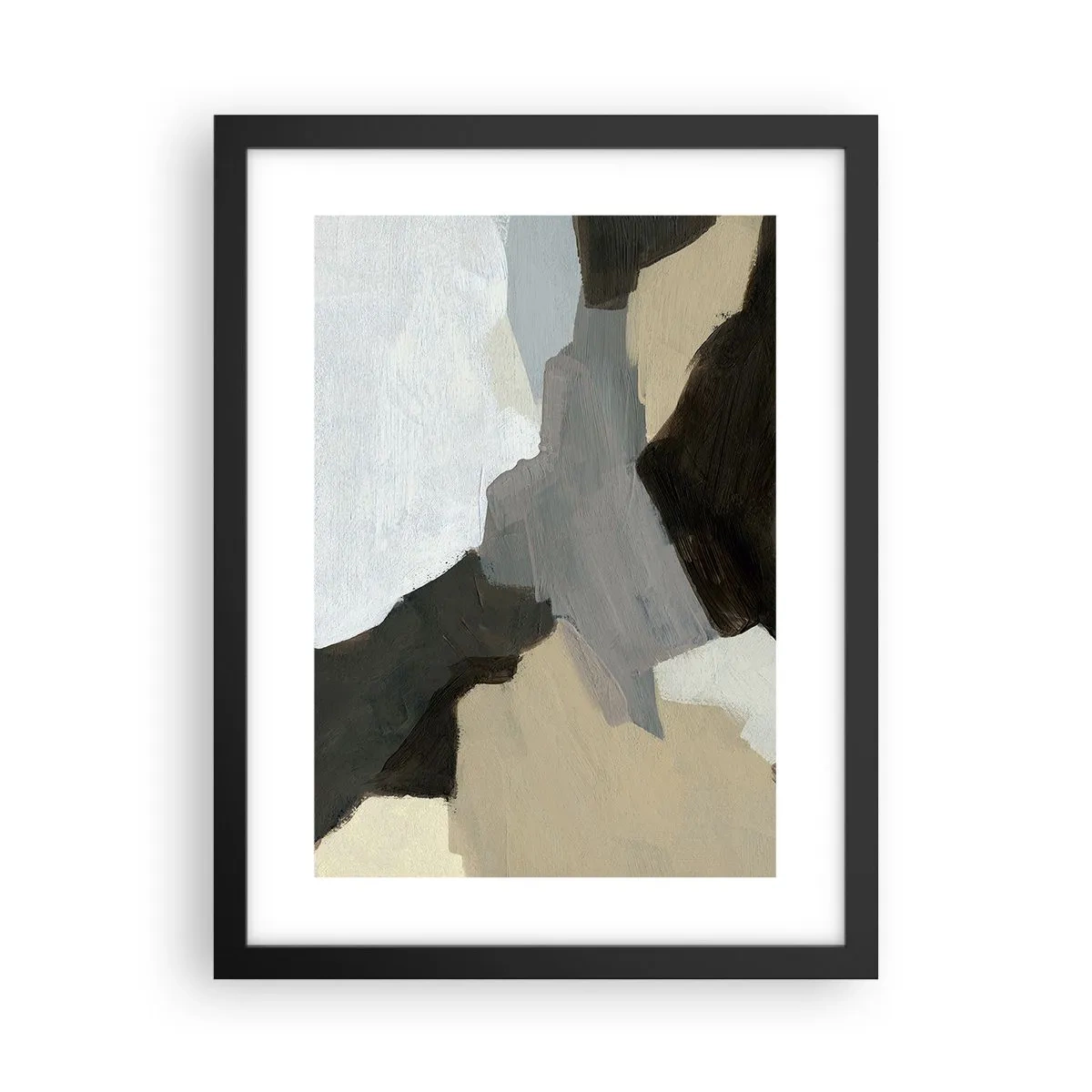 Plakat i sort ramme - Abstraktion: afsked med det grå - 30x40 cm