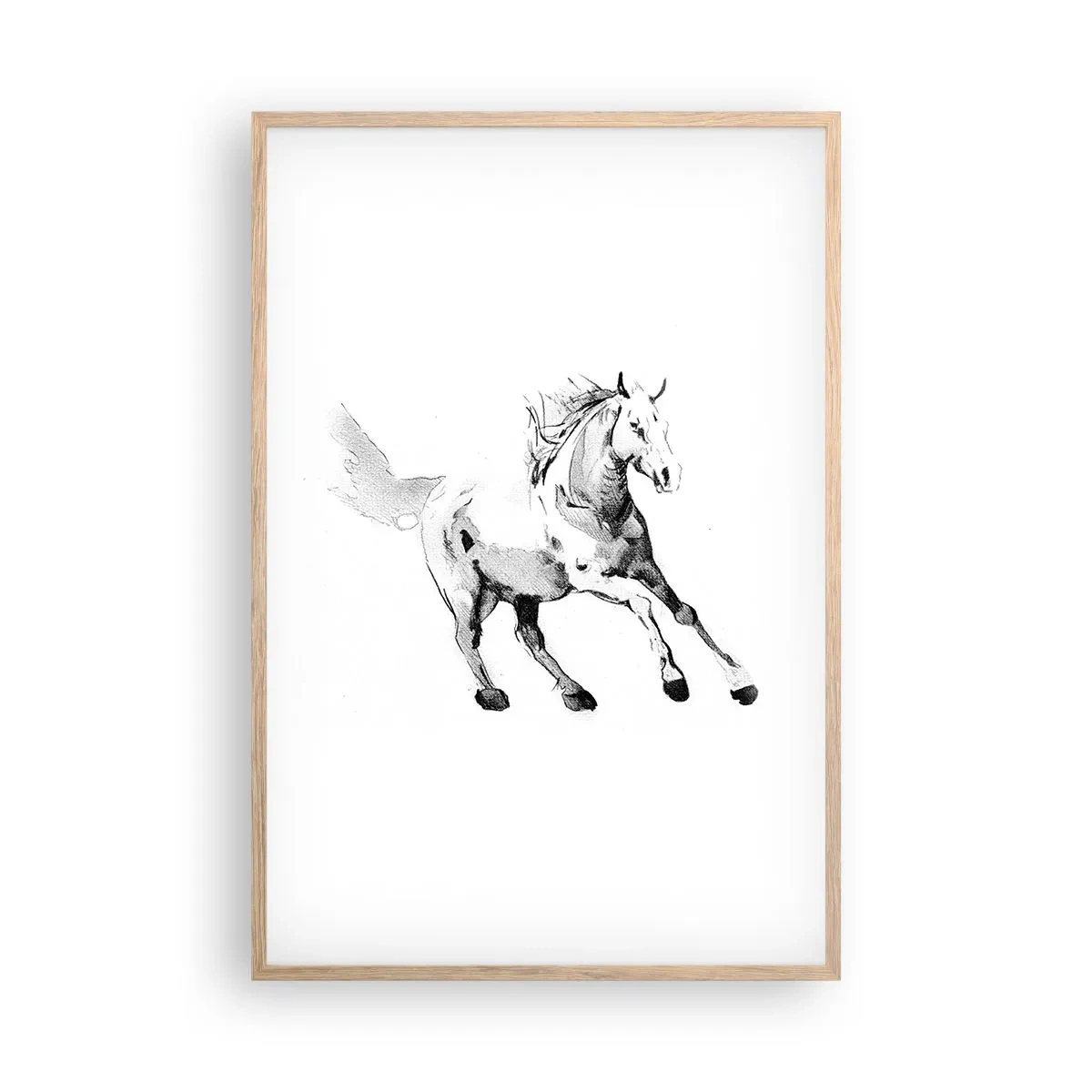 Plakat i ramme af lyst egetræ - Utæmmet sjæl - 61x91 cm