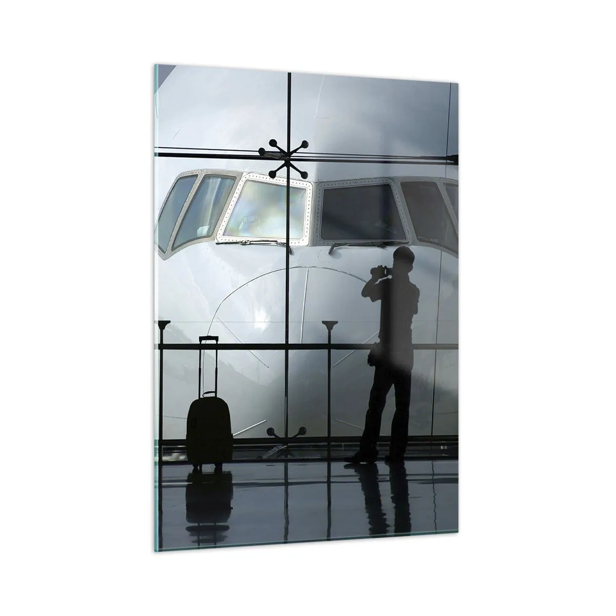 Billede på glas - Vis a vis i lufthavnen - 50x70 cm