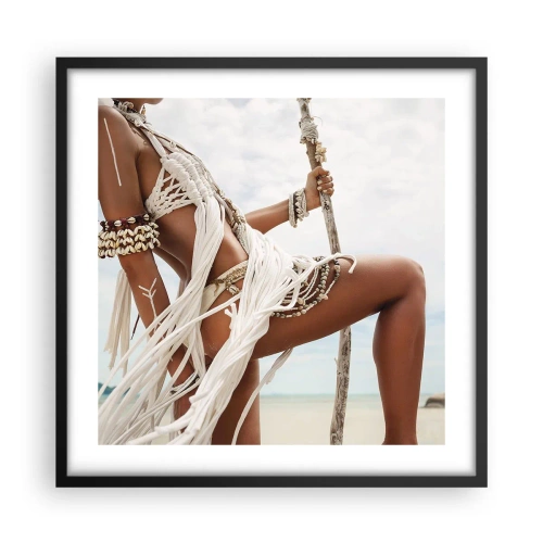 Plakat i sort ramme - Præstinde af solen - 50x50 cm