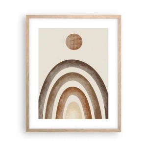 Plakat i ramme af lyst egetræ - I en galakse langt, langt væk - 40x50 cm