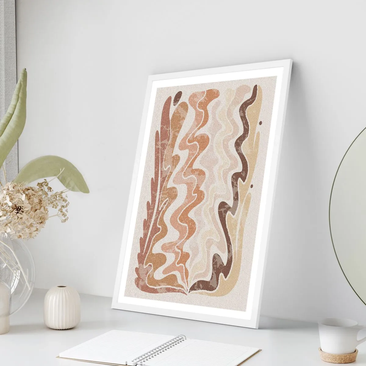 Plakat i hvid ramme - God energi - gode følelser - 30x40 cm