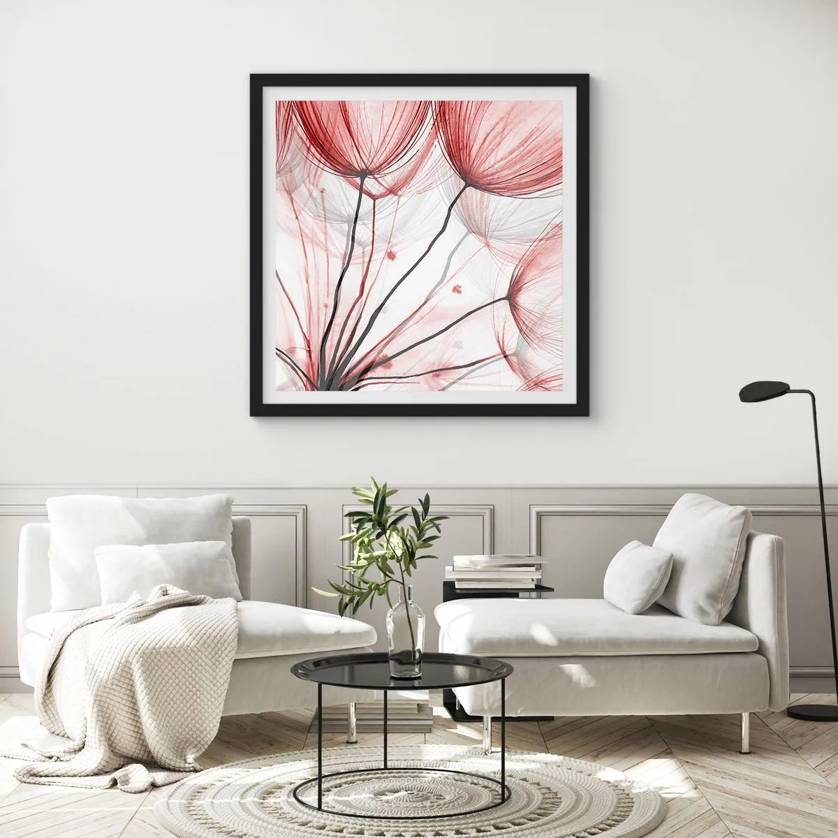 Plakat i sort ramme - Før afgang - 40x40 cm