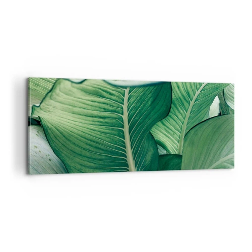 Lærredstryk - Billede på lærred - Livet er intenst grønt - 100x40 cm