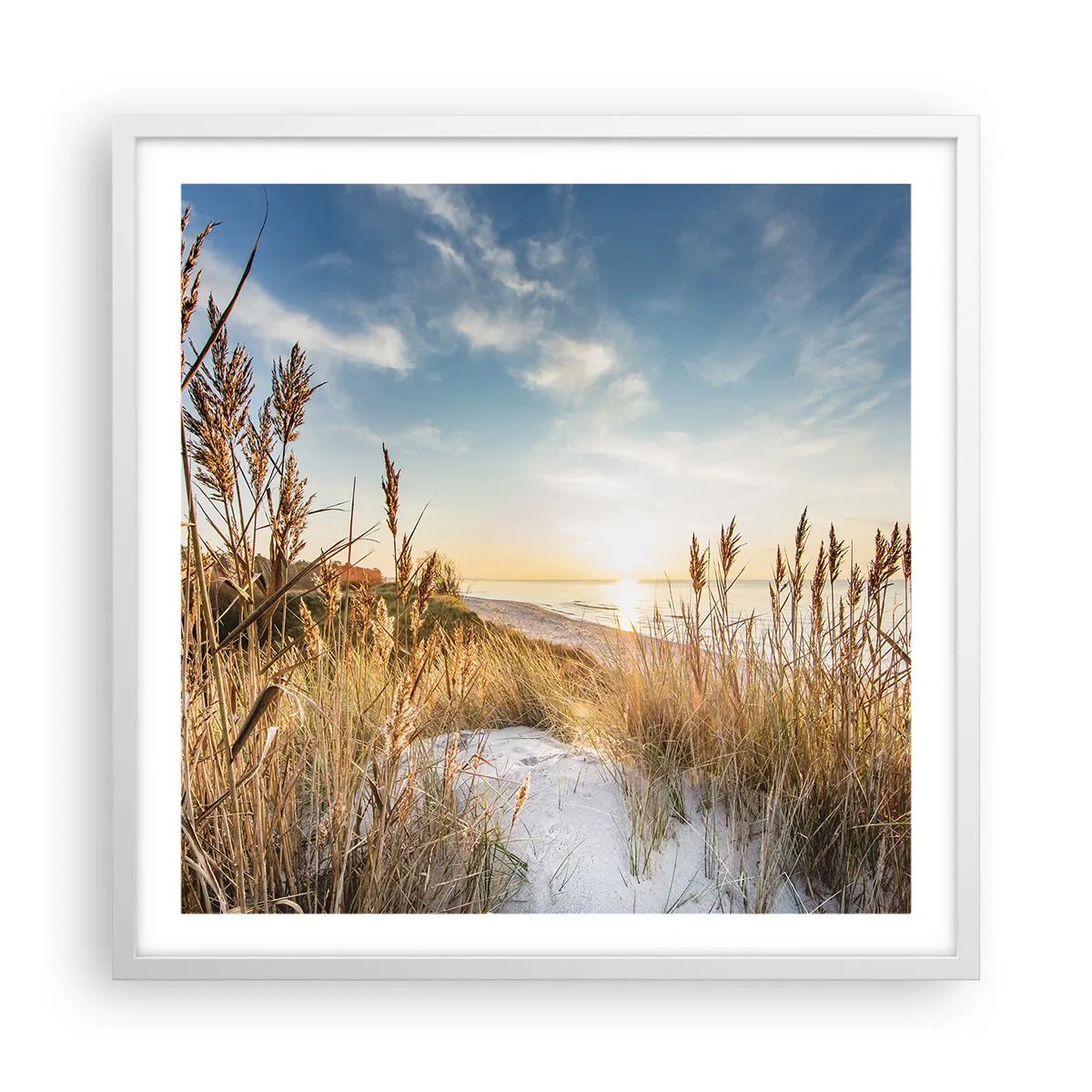 Plakat i hvid ramme - Nordstrand - 60x60 cm