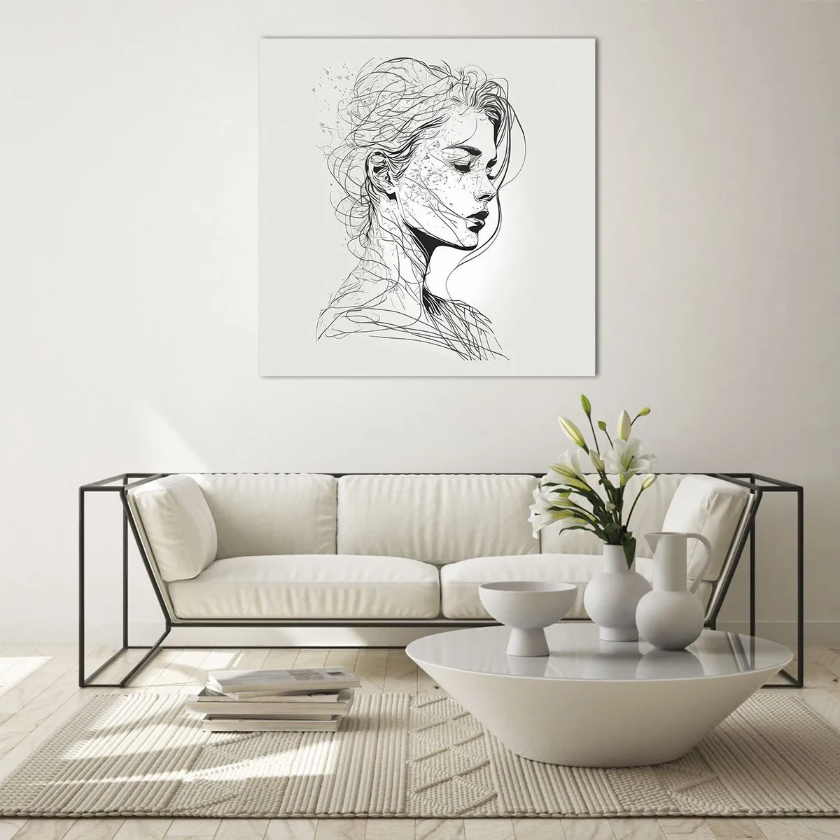 Billede på glas - Portræt i drømmeri - 60x60 cm