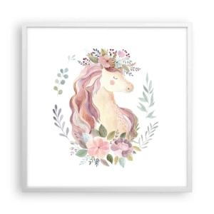 Plakat i hvid ramme - En invitation til eventyrets verden - 60x60 cm