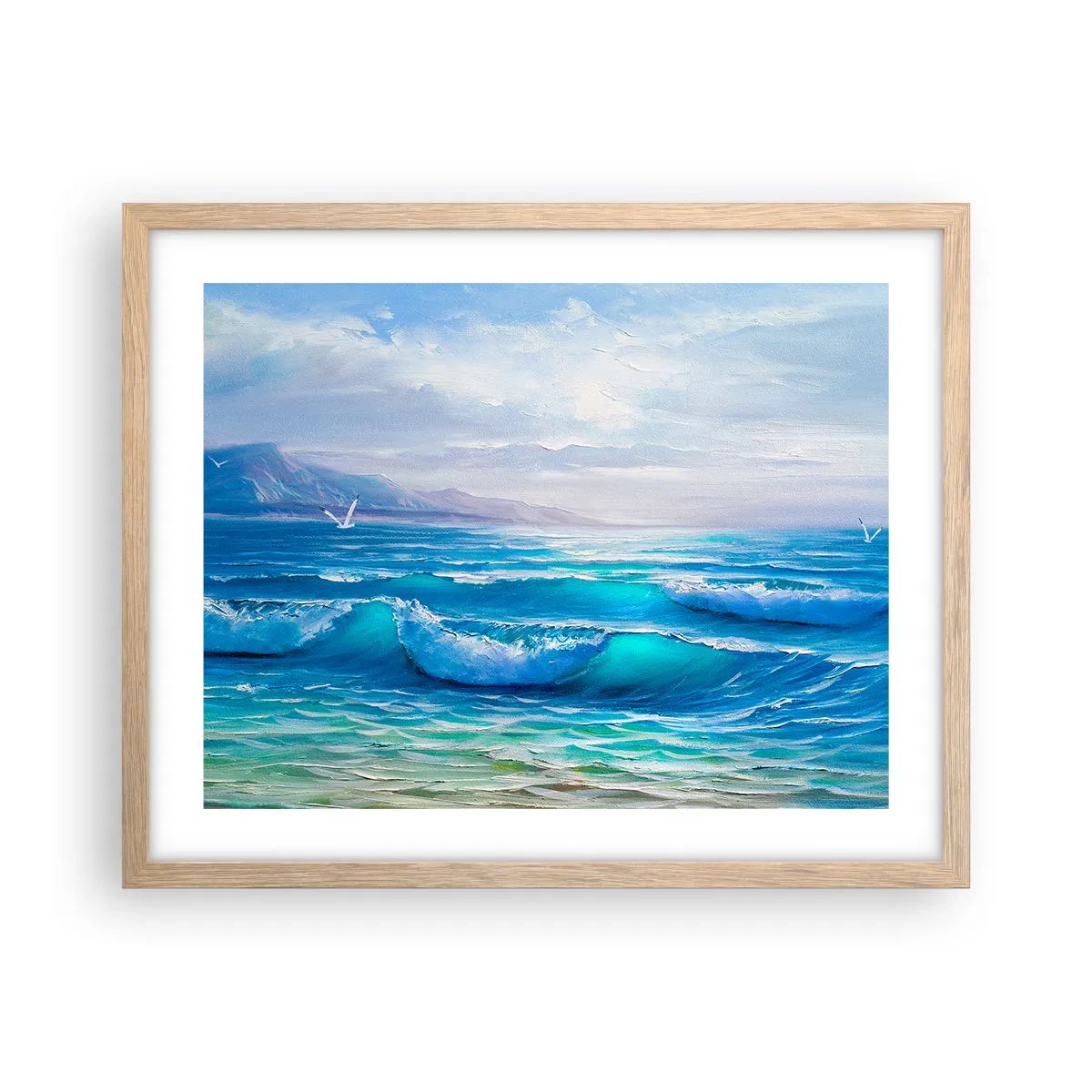 Plakat i ramme af lyst egetræ - Giver trøst - 50x40 cm