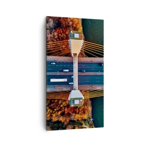 Lærredstryk - Billede på lærred - Bag vandet, bag skovene - 45x80 cm