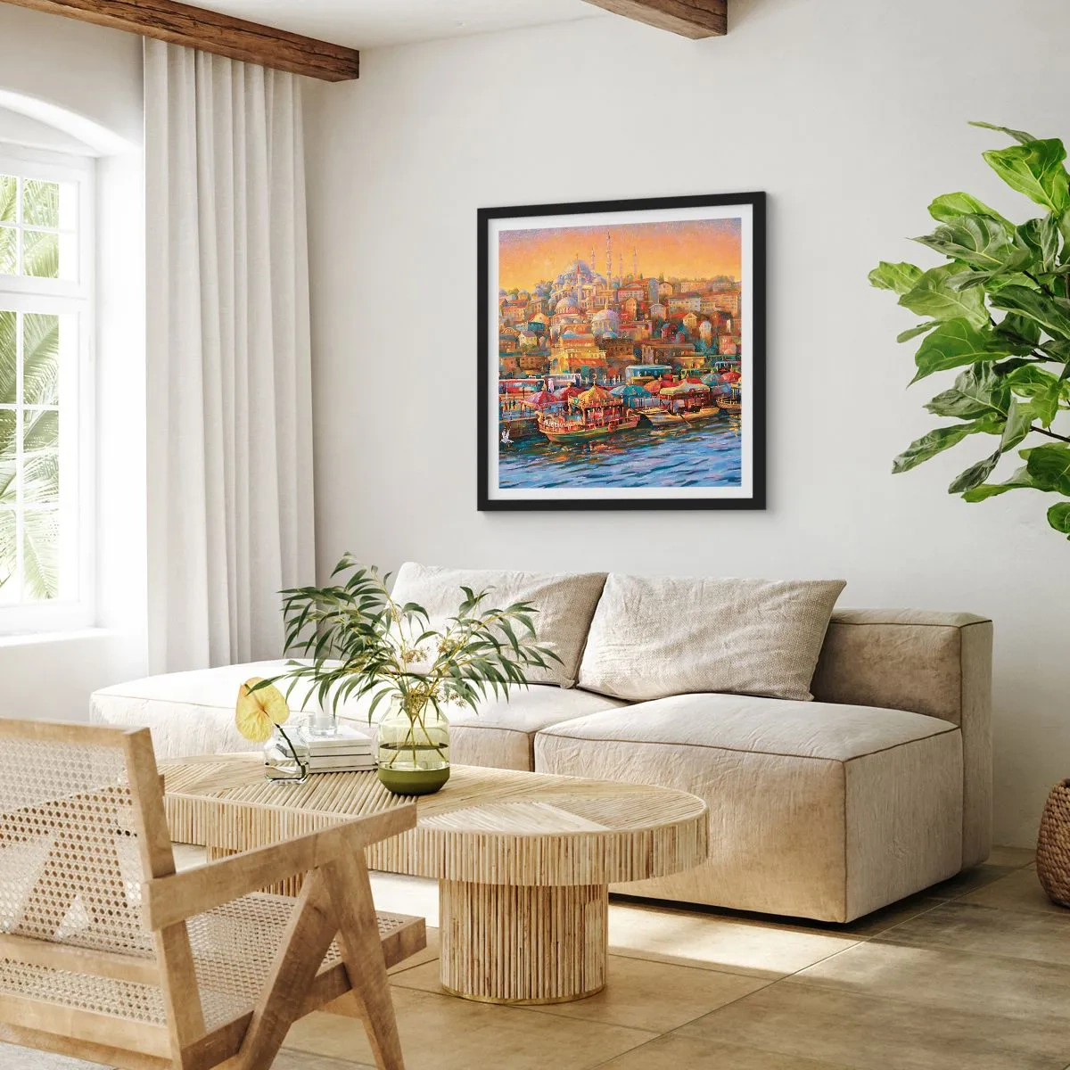 Plakat i sort ramme - En historie fra Istanbul - 60x60 cm