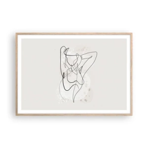 Plakat i ramme af lyst egetræ - Forførelsens kunst - 100x70 cm