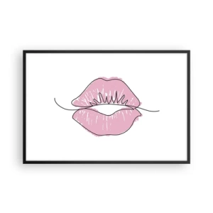 Plakat i sort ramme - Klar til at kysse? - 91x61 cm