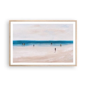 Plakat i ramme af lyst egetræ - Et naturligt behov - 91x61 cm