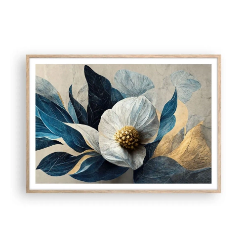 Plakat i ramme af lyst egetræ - Har et hjerte af guld - 100x70 cm