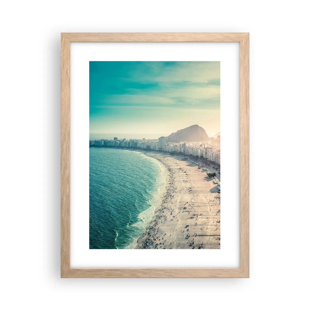 Plakat i ramme af lyst egetræ - Evig ferie i Rio - 30x40 cm