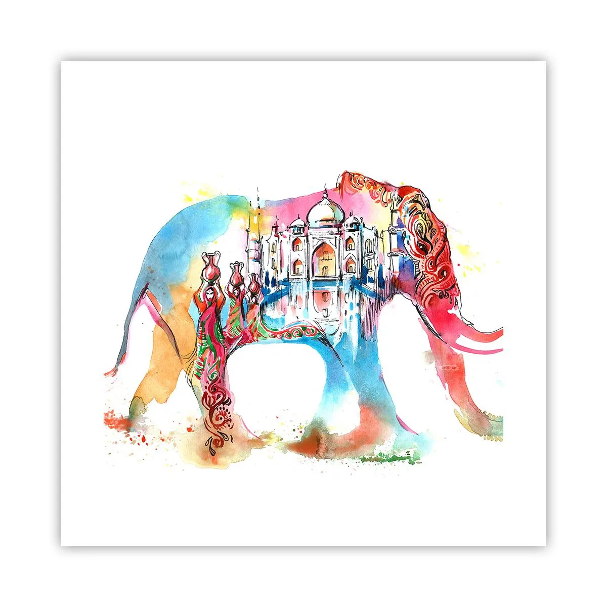 Plakat - Indien - kærlighedens aura - 40x40 cm