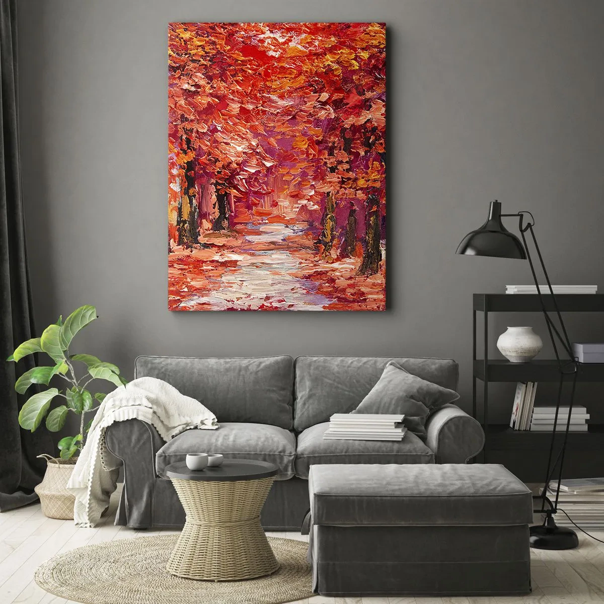 Lærredstryk - Billede på lærred - Efterårets indtryk - 50x70 cm