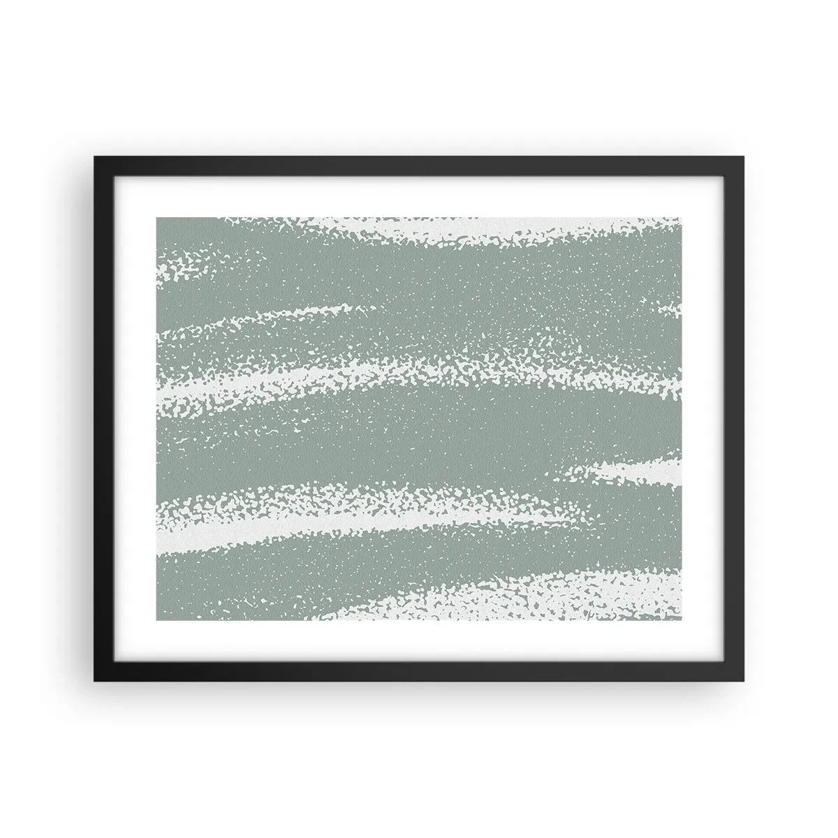 Plakat i sort ramme - Abstraktion i vinterstemning - 50x40 cm