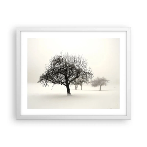 Plakat i hvid ramme - Vintersøvn - 50x40 cm