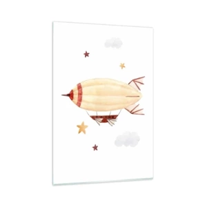 Billede på glas - Et luftskib - 80x120 cm