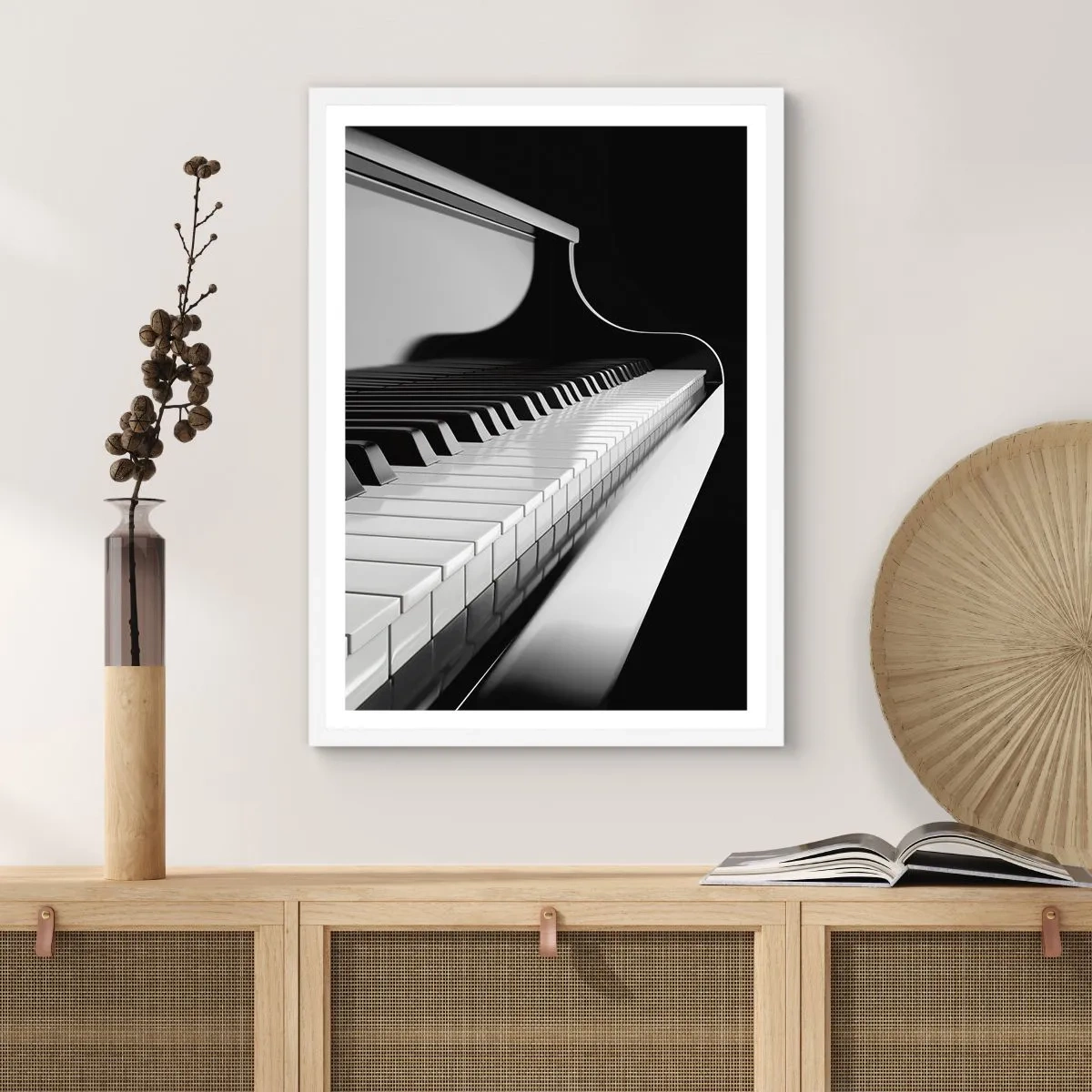 Plakat i hvid ramme - Harmoni af former og farver - 40x50 cm